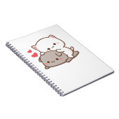 かわいい餅の桃の猫 ノートブック (右側)