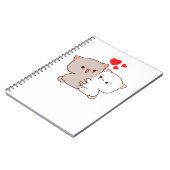 かわいい餅の桃の猫 ノートブック (左側)
