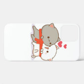 かわいい餅の桃の猫 Case-Mate iPhoneケース (裏面 (横))