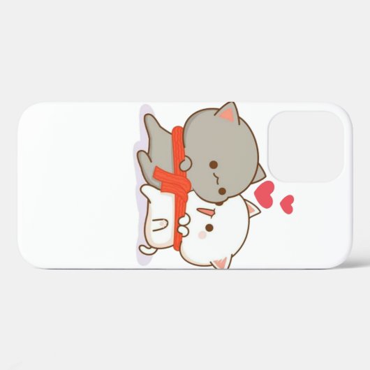 かわいい餅の桃の猫 Case-Mate iPhoneケース (裏面 (横))
