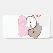 かわいい餅の桃の猫 Case-Mate iPhoneケース (裏面 (横))