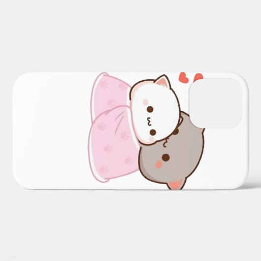 かわいい餅の桃の猫 Case-Mate iPhoneケース (裏面 (横))