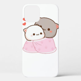 かわいい餅の桃の猫 iPhone 12ケース