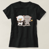 かわいい餅の桃の猫 Tシャツ (デザイン正面)