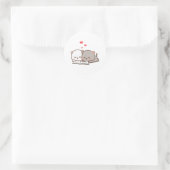 かわいい餅の桃読猫の本 ラウンドシール (バッグ)