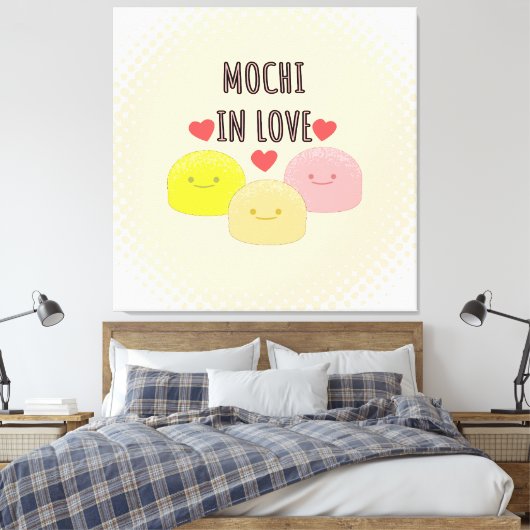 かわいい餅まんがスケッチ キャンバスプリント (インサイチュ (寝室))