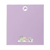 かわいい餅アイスクリームライス日本のグリーンティー ノートパッド (正面)