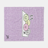 かわいい餅アイスクリームライス日本のグリーンティー フリースブランケット (正面(横))