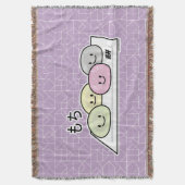 かわいい餅アイスク日本のリーム緑茶 スローブランケット (正面縦)