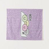 かわいい餅アイスク日本のリーム緑茶 タペストリー (正面(横))