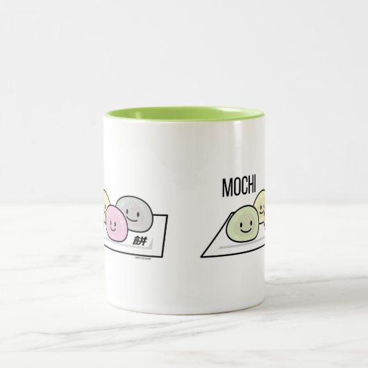 かわいい餅アイスク日本のリーム緑茶 ツートーンマグカップ (中央)