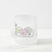 かわいい餅アイスク日本のリーム緑茶 フロストグラスマグカップ (正面左)