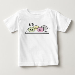 かわいい餅アイスク日本のリーム緑茶 ベビーTシャツ