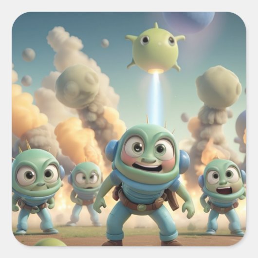 かわいい養殖エイリアン スクエアシール (正面)