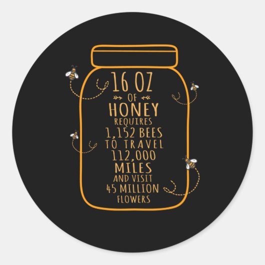 かわいい養蜂引用文養蜂家ハニー恋人 ラウンドシール (正面)