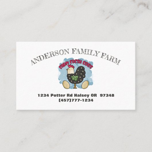 かわいい養鶏卵 名刺 (正面)