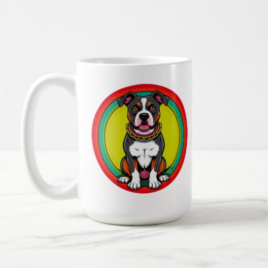 かわいい首輪のキャルトゥーンドッグ コーヒーマグカップ (左)