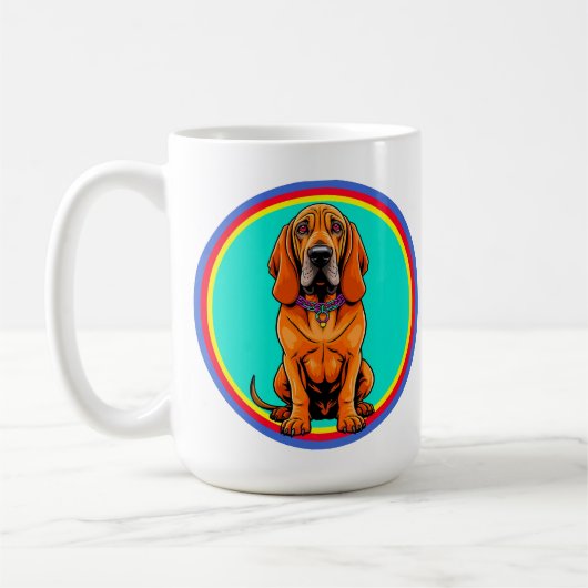 かわいい首輪のキャルトゥーンドッグ コーヒーマグカップ (左)