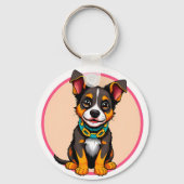 かわいい首輪の動く犬 キーホルダー (裏面)