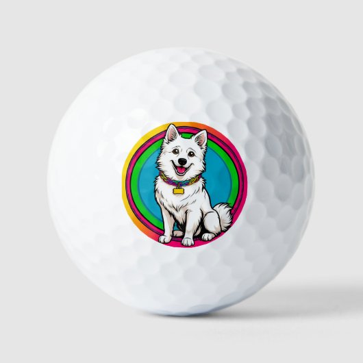 かわいい首輪の動く犬 ゴルフボール (正面)