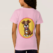 かわいい首輪の動く犬 Tシャツ (裏面)