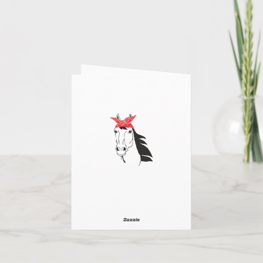 かわいい馬があなたのことを想ってるよ、こんにちは、会いたいな カード (裏面)