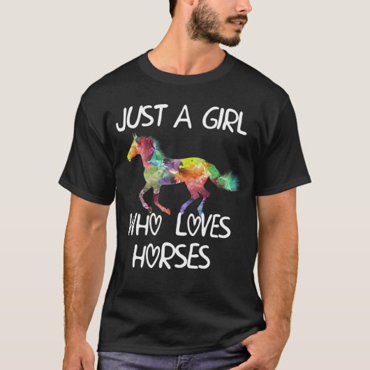 かわいい馬が大好きな少女 Tシャツ (正面)