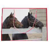 かわいい馬たち、農場で ラージペーパーバッグ (正面)