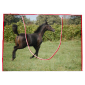 かわいい馬たち、農場で ラージペーパーバッグ (裏面)