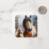 かわいい馬とポニー ノートカード (正面/裏面インサイチュ)