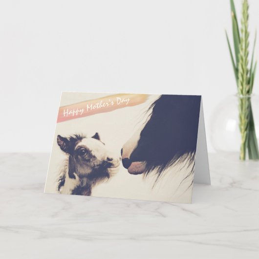 かわいい馬とマーレウハッピーマザーズデイカード カード (正面)