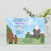 かわいい馬と山の女の子のベビーシャワー 招待状 (スタンド正面)