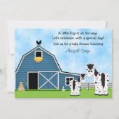 かわいい馬と納屋ボーイズ赤ちゃんシャワー招待状 招待状 (正面)