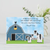 かわいい馬と納屋ボーイズ赤ちゃんシャワー招待状 招待状 (スタンド正面)