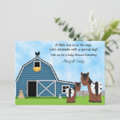 かわいい馬と納屋ボーイズ赤ちゃんシャワー招待状 招待状 (スタンド正面)