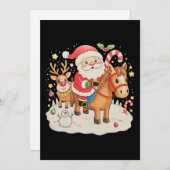 かわいい馬に乗ったサンタ クリスマス ホリデー Xmas (正面/裏面)