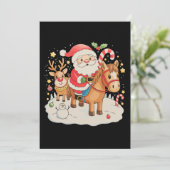 かわいい馬に乗ったサンタ クリスマス ホリデー Xmas (スタンド正面)