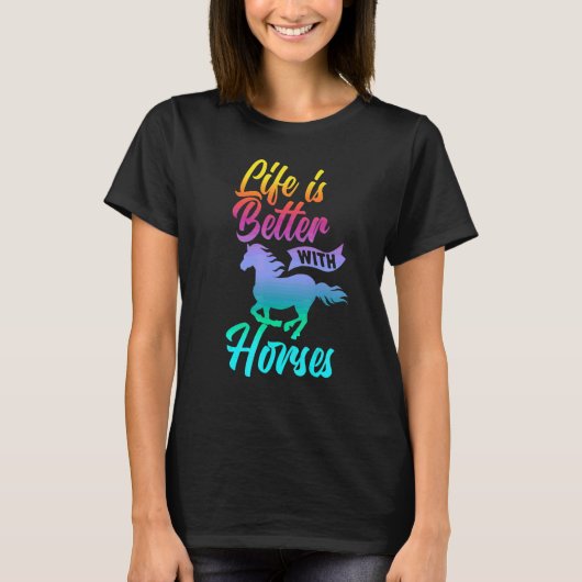 かわいい馬に乗って Tシャツ (正面)