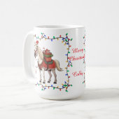 かわいい馬のクリスマスマグ コーヒーマグカップ (正面左)