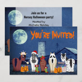 かわいい馬のコスチュームパーティー 〜 馬のハロウィンパーティー 招待状 (正面/裏面)