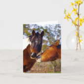 かわいい馬のノートカード カード (黄色い花)