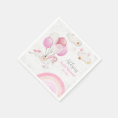 かわいい馬のバルーン虹のベビーガールウォーター色 スタンダードカクテルナプキン (角)