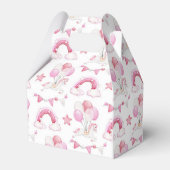 かわいい馬のバルーン虹のベビーガールウォーター色 フェイバーボックス (正面サイド)