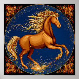 🐴かわいい馬のファンタジーな妖精の物語の優雅なシーン ポスター