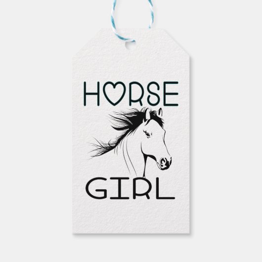 かわいい馬の女の子馬乗り馬の愛女性のカーボーイ ギフトタグ (裏面)