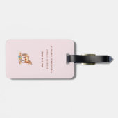 かわいい馬の水色フローラピンク名荷物タグ ラゲッジタグ (裏面横)