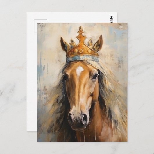 かわいい馬の王冠 ポストカード (正面/裏面)
