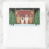 かわいい馬の群れクリスマスホリデーホース 長方形シール (バッグ)