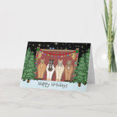 かわいい馬の群れハッピーホリデーズホースクリスマス シーズンカード (正面)