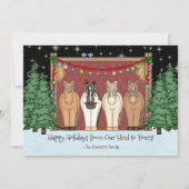 かわいい馬の群れハッピーホリデーズホースクリスマス シーズンカード (正面)